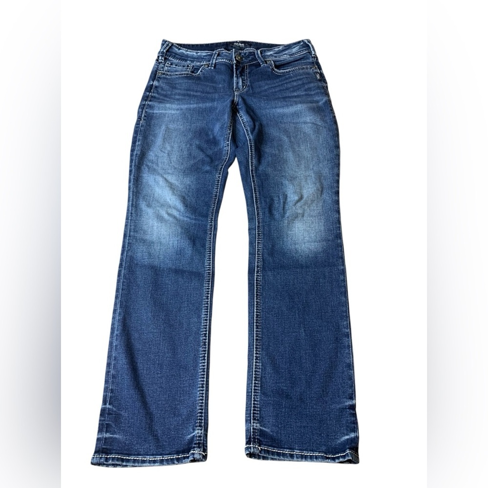 Silver Jeans Co. Elyse Mid Rise Straight Leg Curvy Fit W29 L30